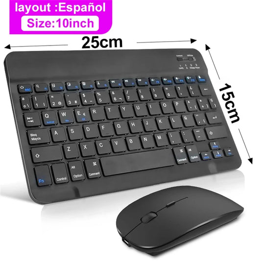 Teclado Bluetooth Mini y Ratón Inalámbrico